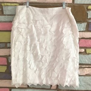 Talbots white cotton fancy pencil skirt. Size 18.